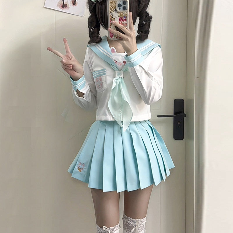 Sweet_Kawaii_JK_Rabbit_Sailor_Collar_Japanese_Short_Sleeve_Short_Skirt_Women's_Skirt_Sets_938554328244_MISSTT