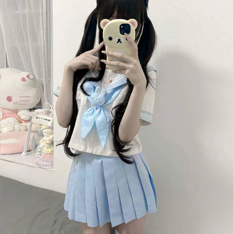 Sweet_Kawaii_JK_Rabbit_Sailor_Collar_Japanese_Short_Sleeve_Short_Skirt_Women's_Skirt_Sets_938554328244_MISSTT