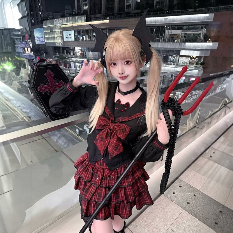 Sweet_Kawaii_JK_Red_Plaid_Sailor_Jk_Necktie_Tiered_Skirt_Women's_Polyester_Skirt_Sets_1014843806668_MISSTT