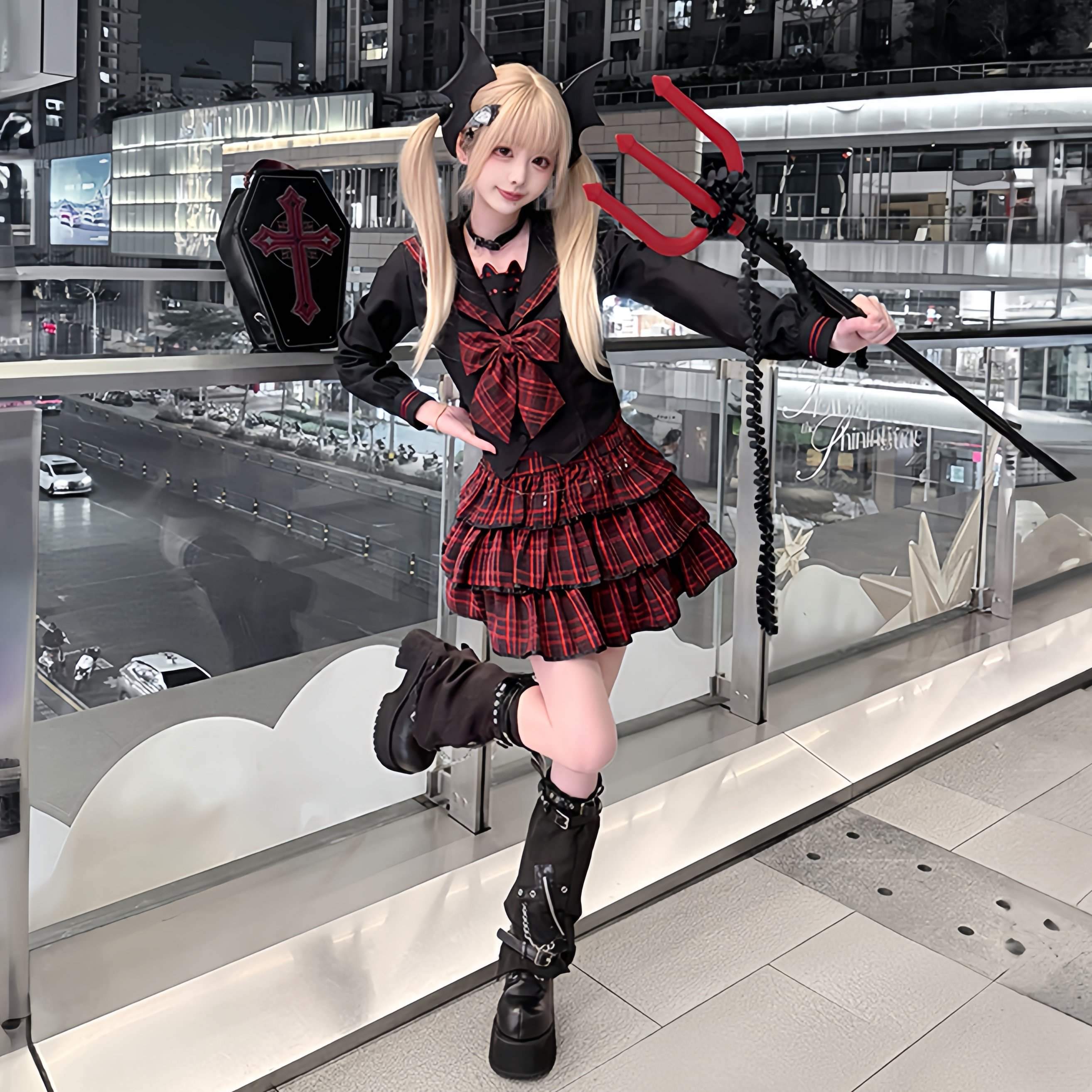 Sweet_Kawaii_JK_Red_Plaid_Sailor_Jk_Necktie_Tiered_Skirt_Women's_Polyester_Skirt_Sets_1014843806668_MISSTT