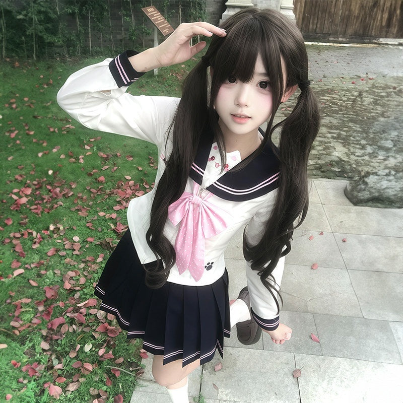 Sweet_Kawaii_JK_Sailor_Cinched_Waist_Long_Sleeve_Lapel_Collar_Women's_Polyester_Skirt_Sets_978007242429_MISSTT