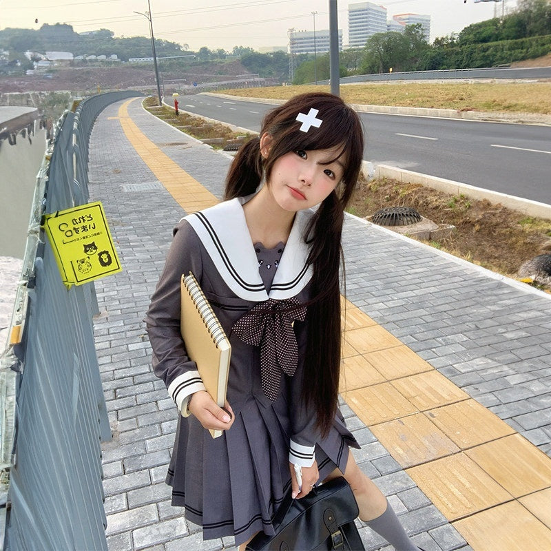 Sweet_Kawaii_JK_Sailor_Cinched_Waist_Long_Sleeve_Lapel_Collar_Women's_Polyester_Skirt_Sets_978007242429_MISSTT