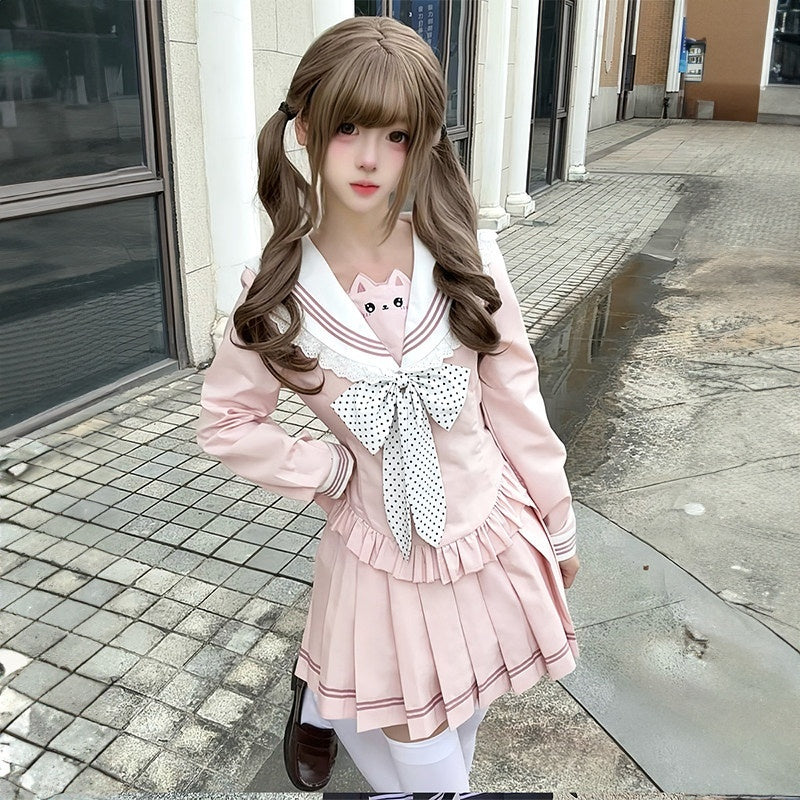 Sweet_Kawaii_JK_Sailor_Cinched_Waist_Short_Skirt_Long_Sleeve_Women's_Skirt_Sets_1016643177974_MISSTT