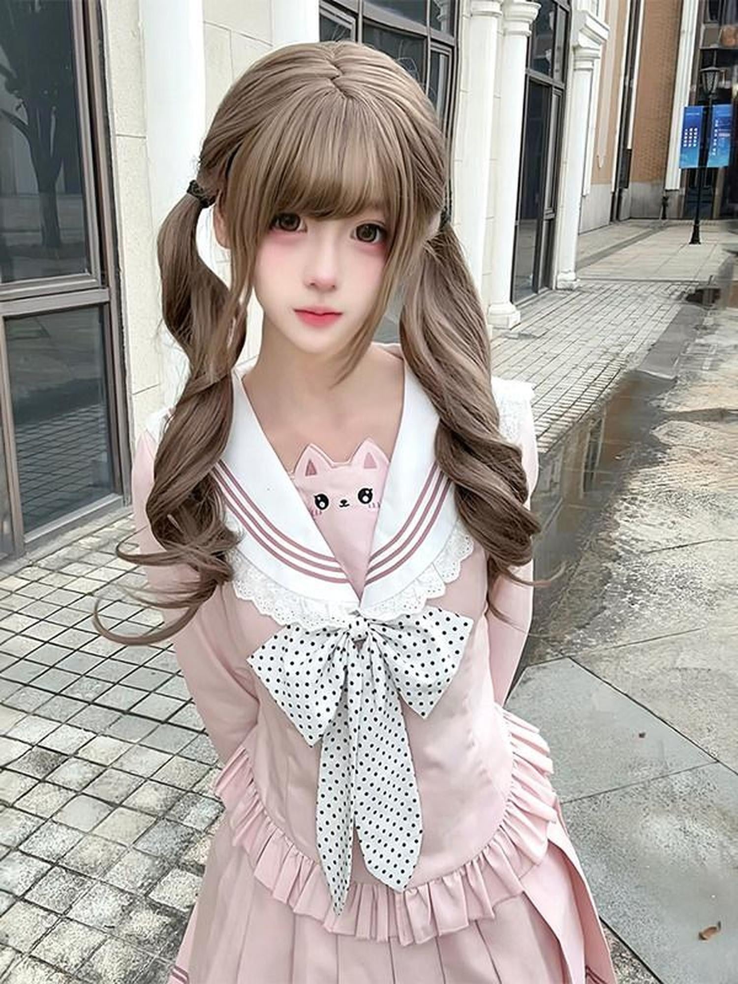 Sweet Kawaii JK Sailor Cinched Waist Short Skirt Long Sleeve Women's Skirt Sets