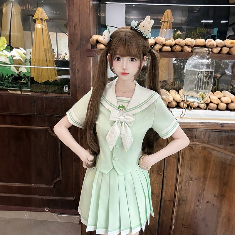 Sweet_Kawaii_JK_Sailor_Collar_Waist_Cinched_Short_Sleeve_Women's_Polyester_Skirt_Sets_1054922891091_MISSTT