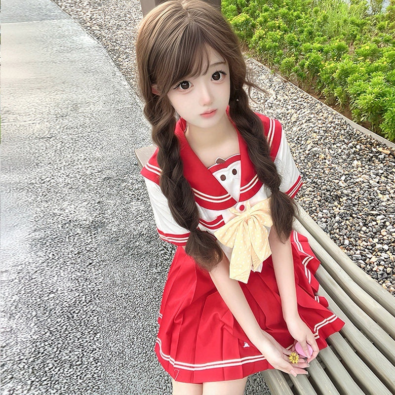 Sweet_Kawaii_JK_Slim_Waist_Sailor_Collar_Short_Sleeve_Women's_Polyester_Skirt_Sets_955848129456_MISSTT
