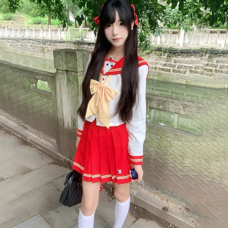Sweet_Kawaii_JK_Slim_Waist_Sailor_Collar_Short_Sleeve_Women's_Polyester_Skirt_Sets_955848129456_MISSTT