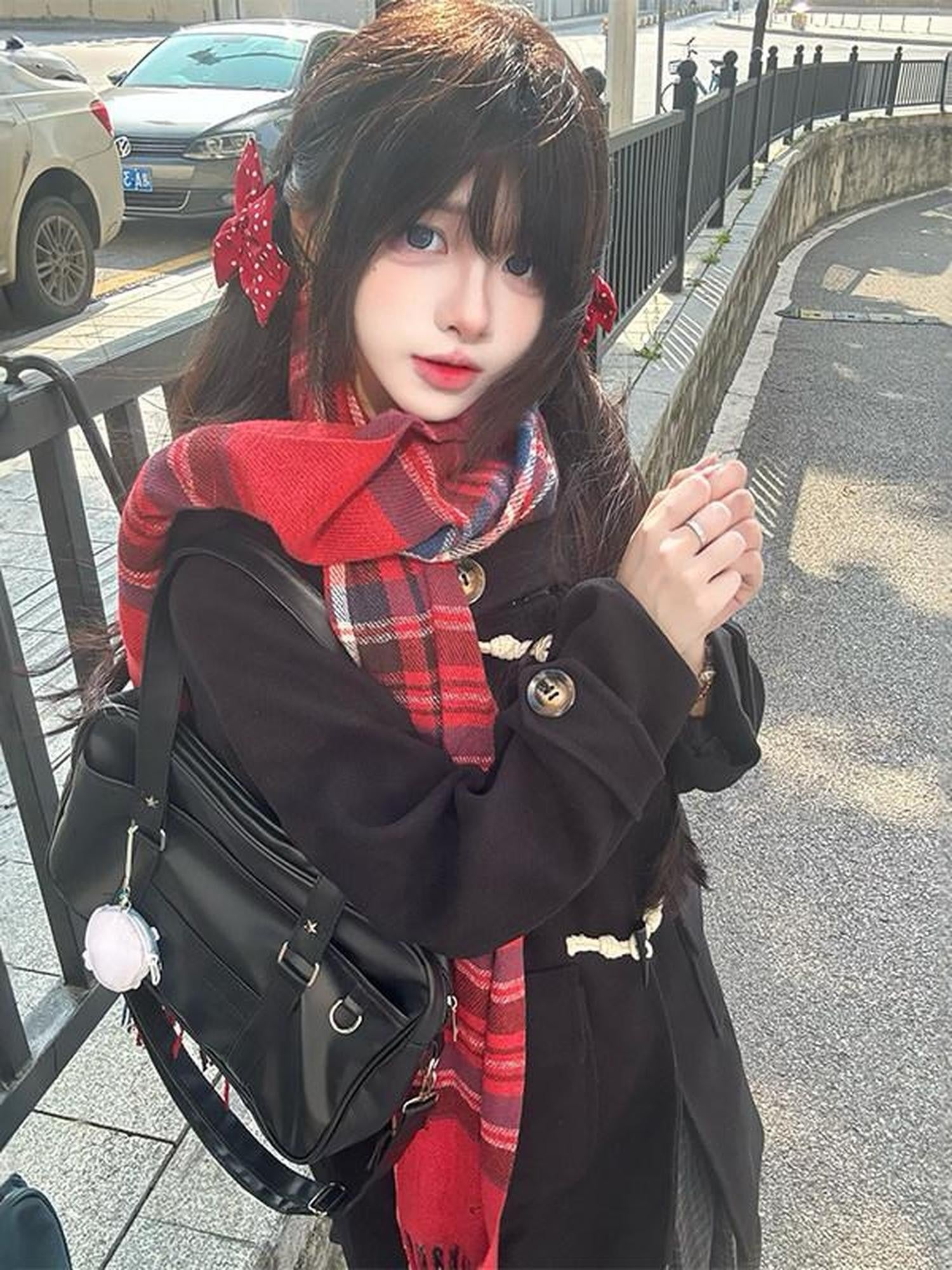 Sweet Kawaii JK Sweet Jk Padded Toggle Button Hooded Women's Woolen Mid Length Coats