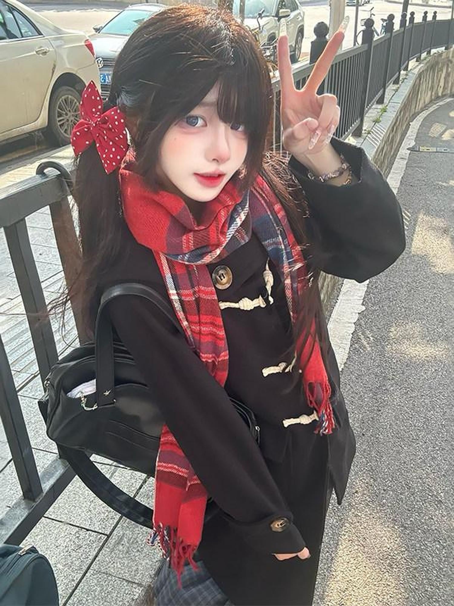 Sweet Kawaii JK Sweet Jk Padded Toggle Button Hooded Women's Woolen Mid Length Coats