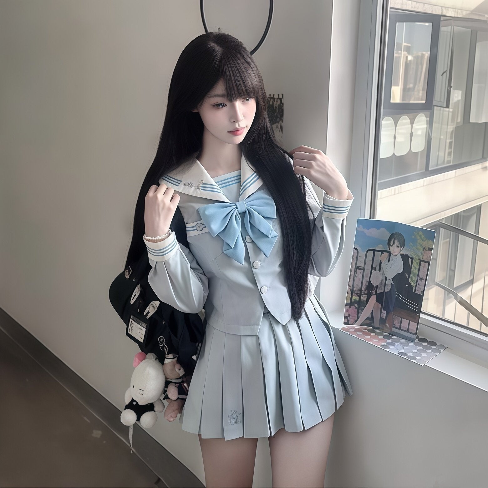 Sweet_Kawaii_JK_Waist_Cinched_Pleated_Sailor_Long_Sleeve_Rabbit_Ear_Bow_Women's_Skirt_Sets_971553322977_MISSTT