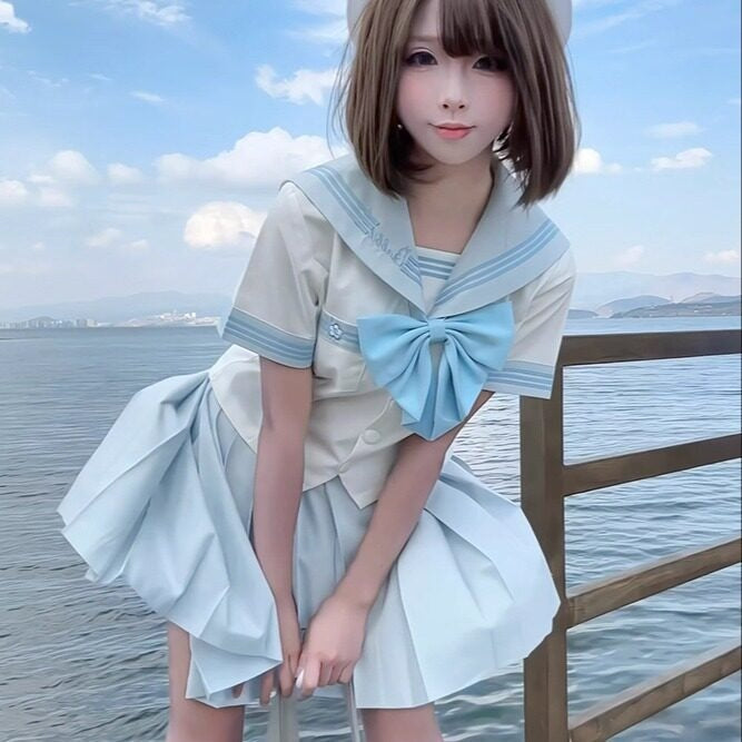 Sweet_Kawaii_JK_Waist_Cinched_Pleated_Sailor_Long_Sleeve_Rabbit_Ear_Bow_Women's_Skirt_Sets_971553322977_MISSTT