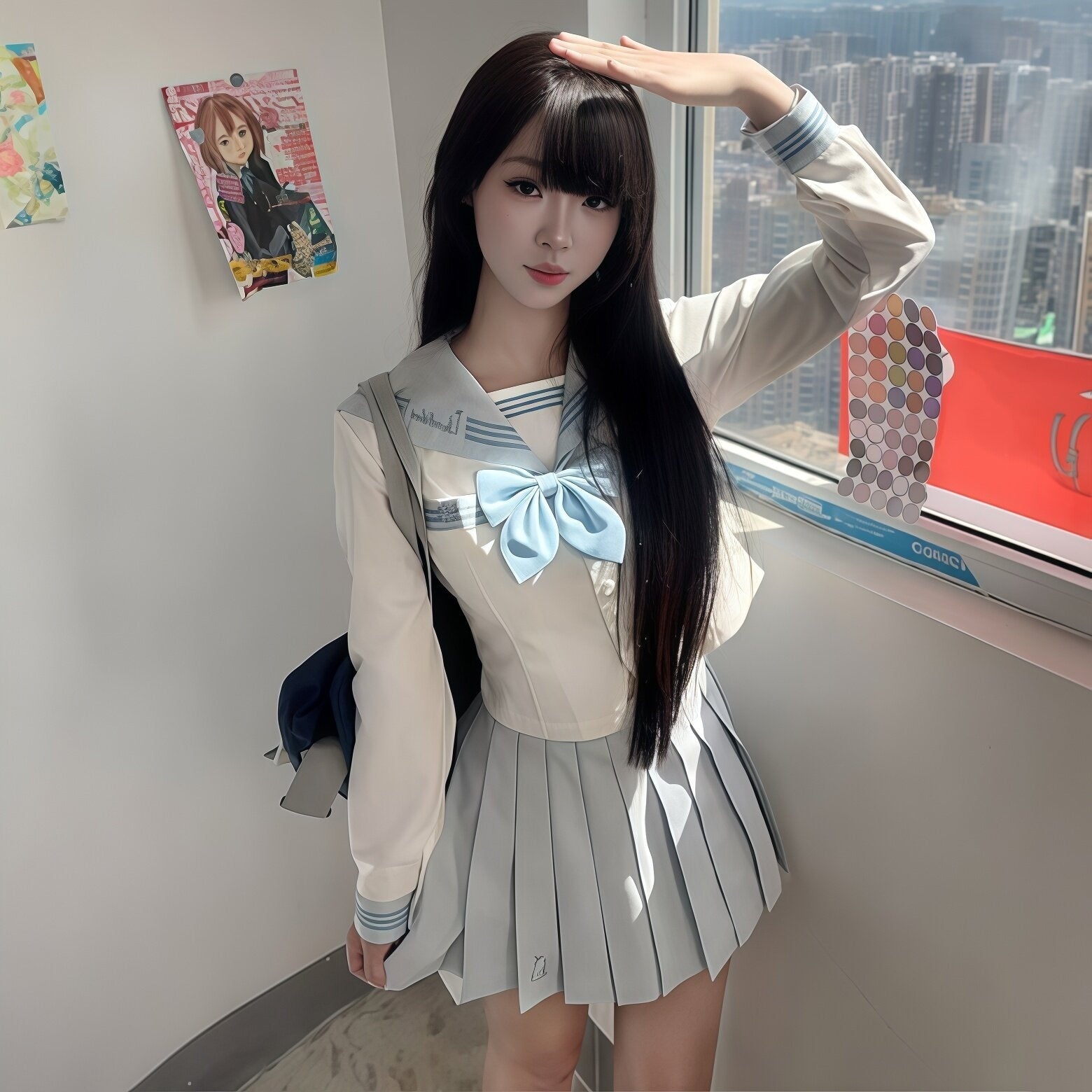 Sweet_Kawaii_JK_Waist_Cinched_Pleated_Sailor_Long_Sleeve_Rabbit_Ear_Bow_Women's_Skirt_Sets_971553322977_MISSTT