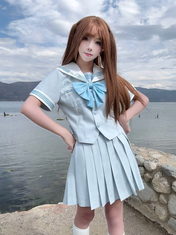 Sweet_Kawaii_JK_Waist_Cinched_Sailor_Collar_Rabbit_Ear_Bow_Women's_Polyester_Short_Skirt_Sets_937599495037_MISSTT