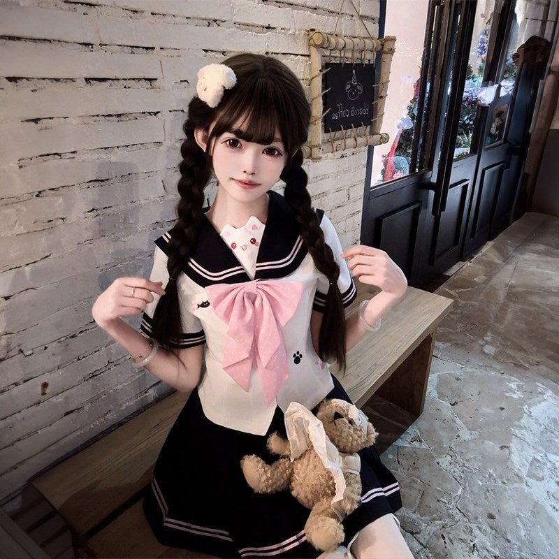 Sweet_Kawaii_JK_Waist_Cinched_Sailor_Jk_Short_Sleeve_Polka_Dot_Bow_Women's_Polyester_Skirt_Sets_1048408076323_MISSTT