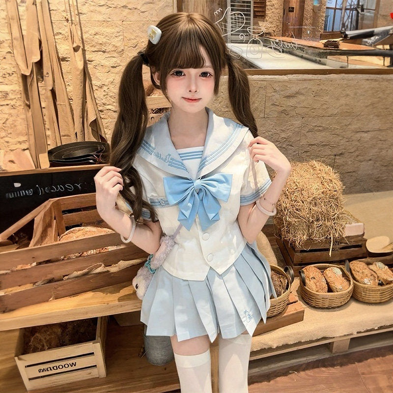 Sweet_Kawaii_JK_Waist_Cinched_Short_Sleeve_Sailor_Swallowtail_Bow_Women's_Polyester_Skirt_Sets_1041880417987_MISSTT