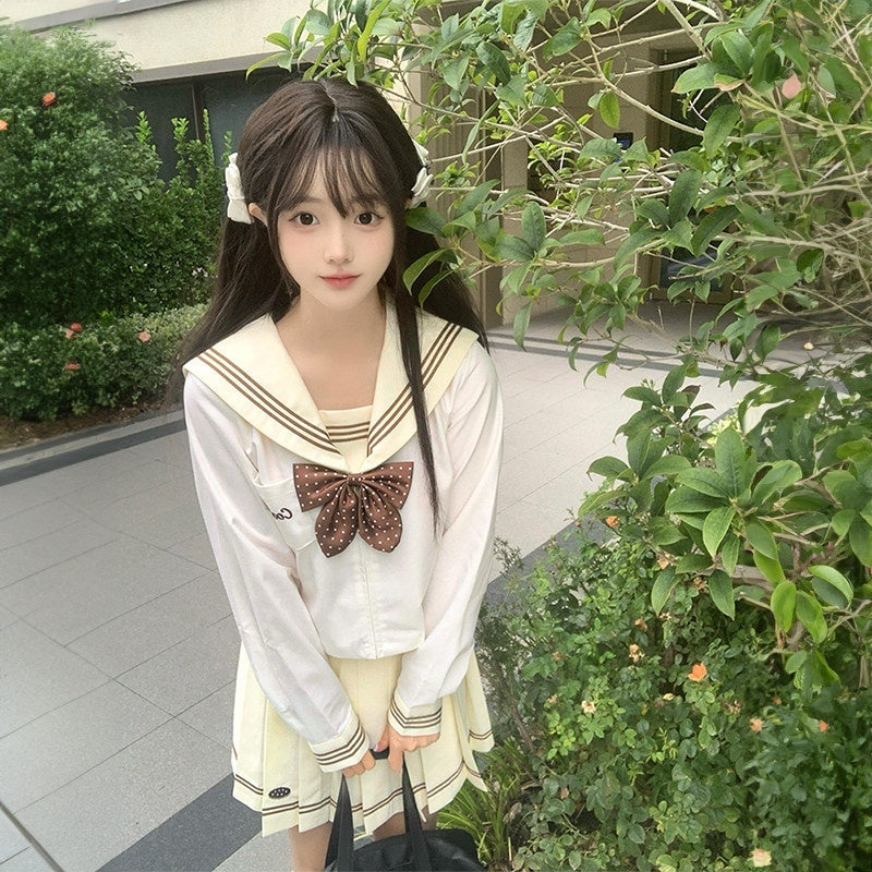 Sweet_Kawaii_JK_Wave_Print_Sailor_Lapel_Collar_Long_Sleeve_Bow_Women's_Polyester_Skirt_Sets_990062808912_MISSTT