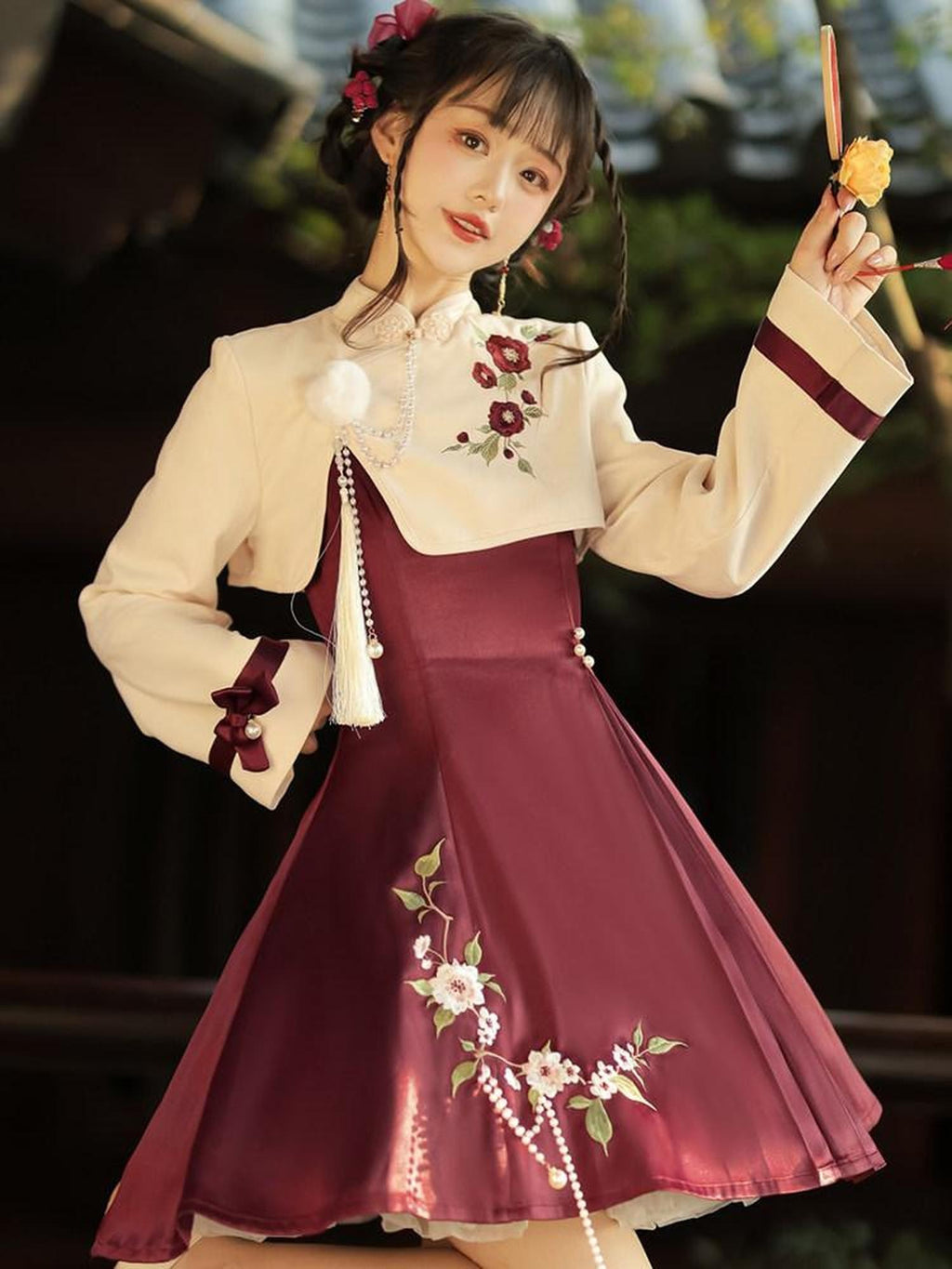 Sweet Promise A Line Han Inspired Lolita Princess Women's Polyester Jsk / Jumper Skirts