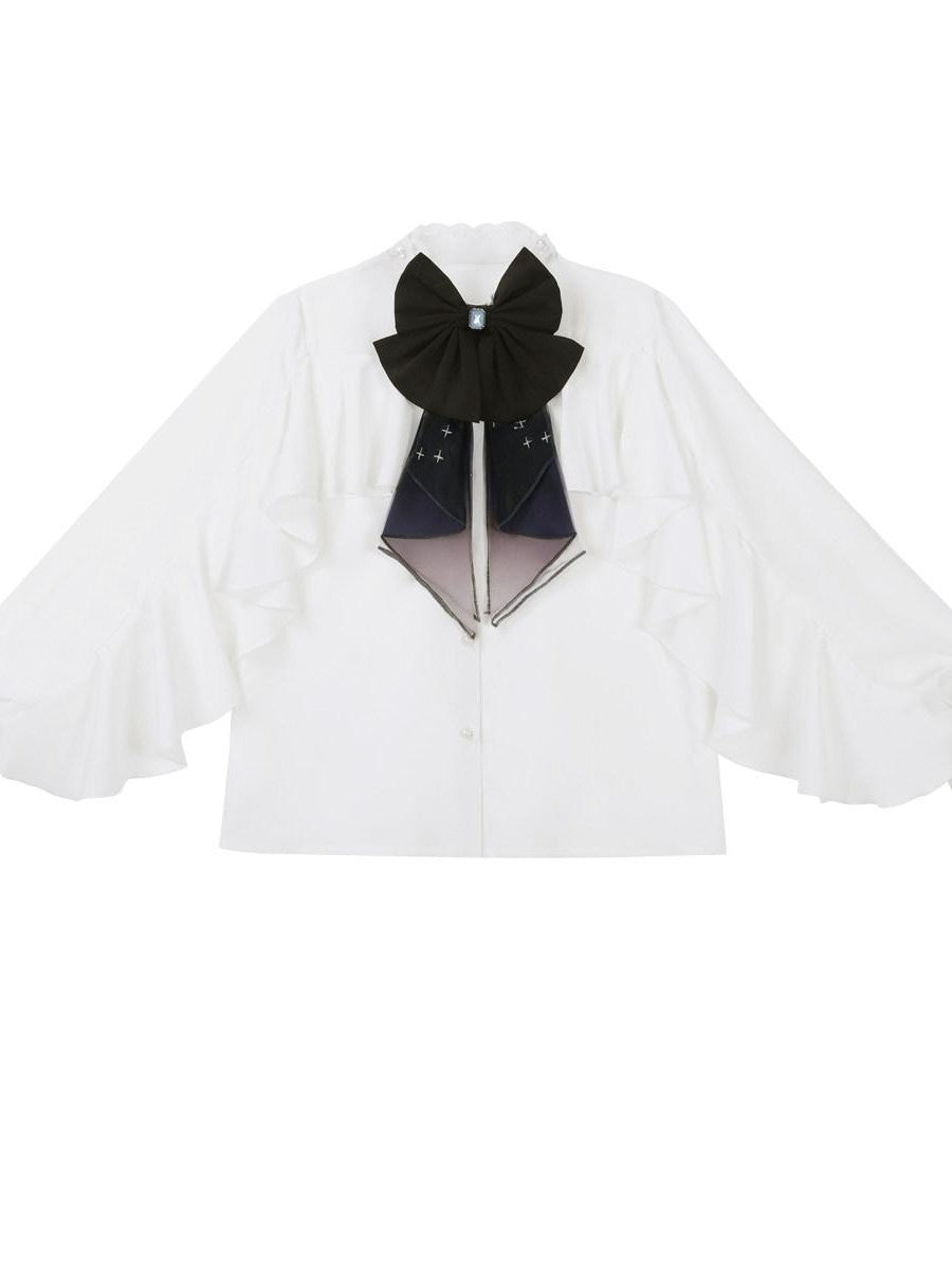 Sweet Promise Asymmetric Gothic Lolita Shirt Collar Slim Fit Hip Skirt Women's Skirt Sets