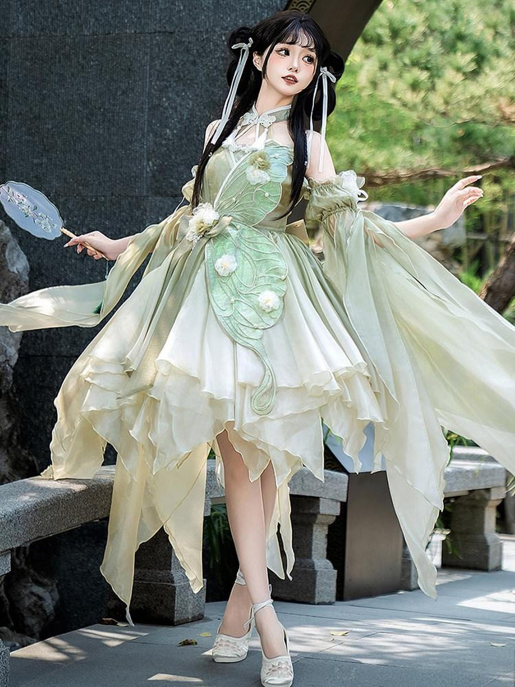 Sweet Promise Azure Wave Lolita Floral Bride Cute Sweet Elegant Women's Jsk / Jumper Skirts