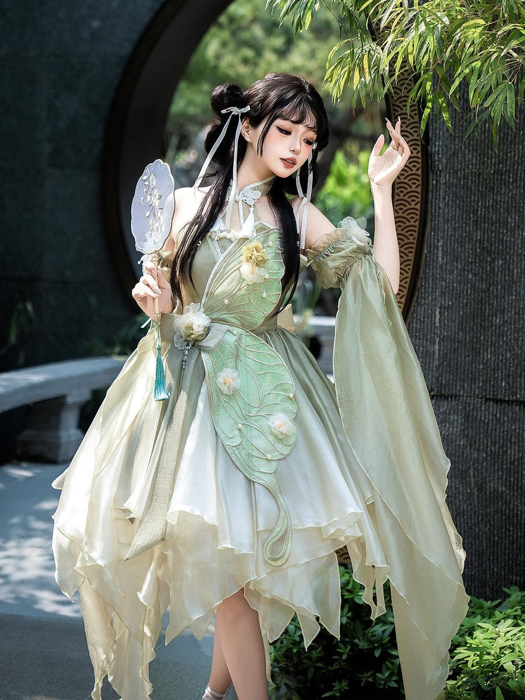 Sweet Promise Azure Wave Lolita Floral Bride Cute Sweet Elegant Women's Jsk / Jumper Skirts