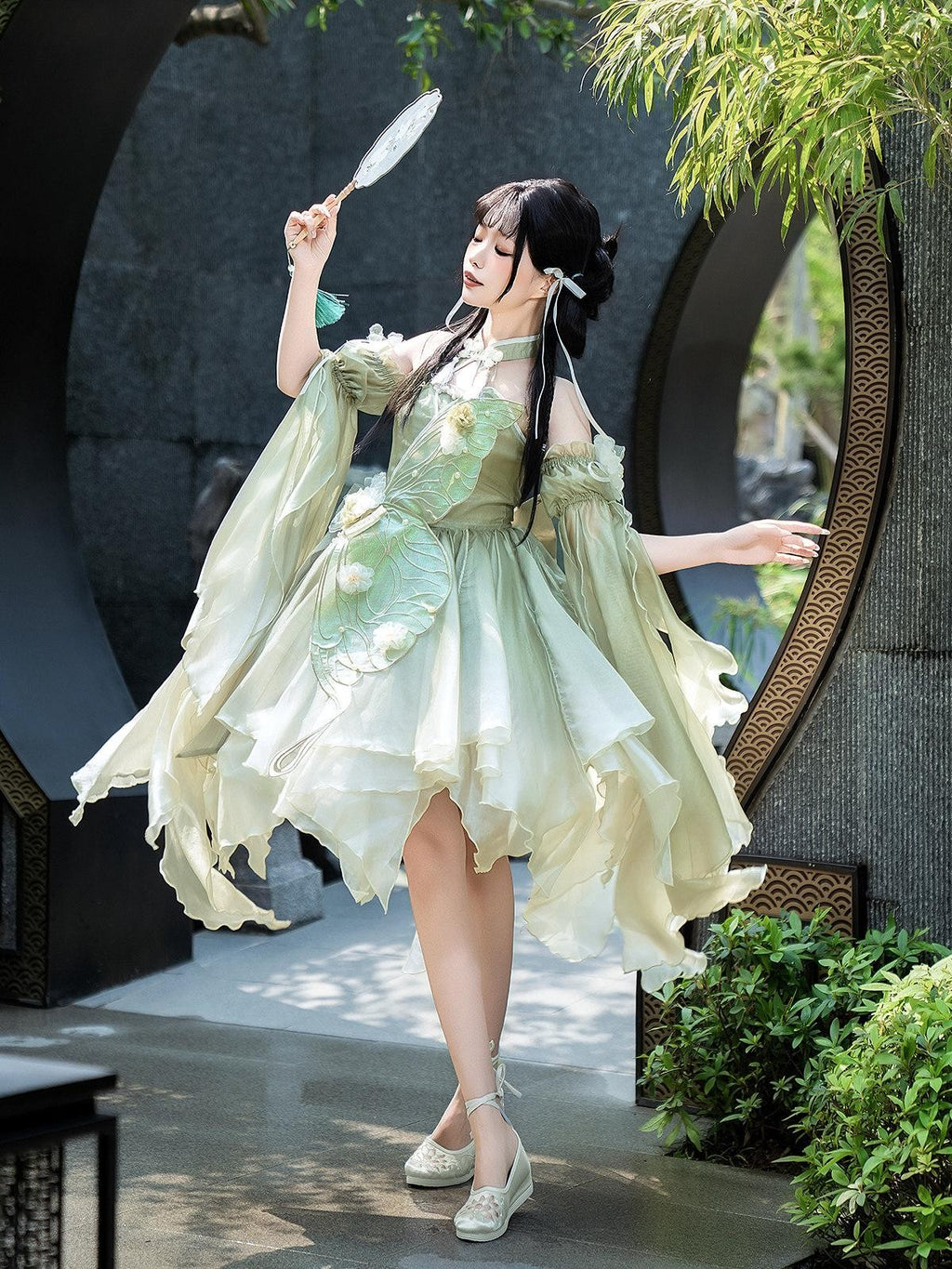 Sweet Promise Azure Wave Lolita Floral Bride Cute Sweet Elegant Women's Jsk / Jumper Skirts