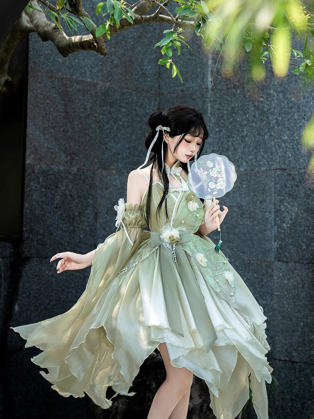 Sweet Promise Azure Wave Lolita Floral Bride Cute Sweet Elegant Women's Jsk / Jumper Skirts