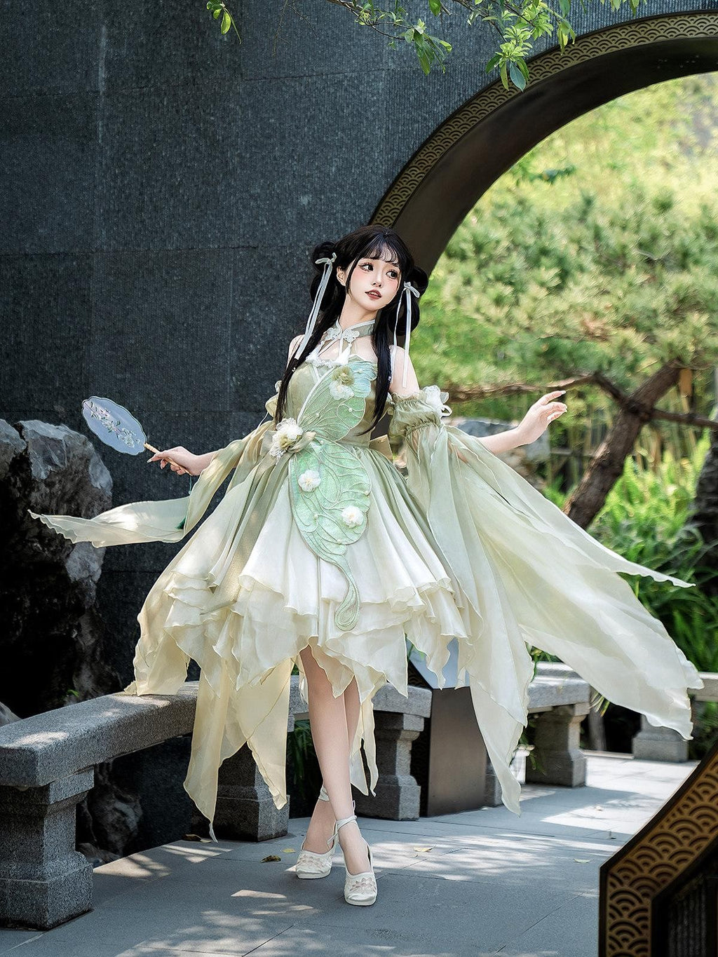 Sweet Promise Azure Wave Lolita Floral Bride Cute Sweet Elegant Women's Jsk / Jumper Skirts