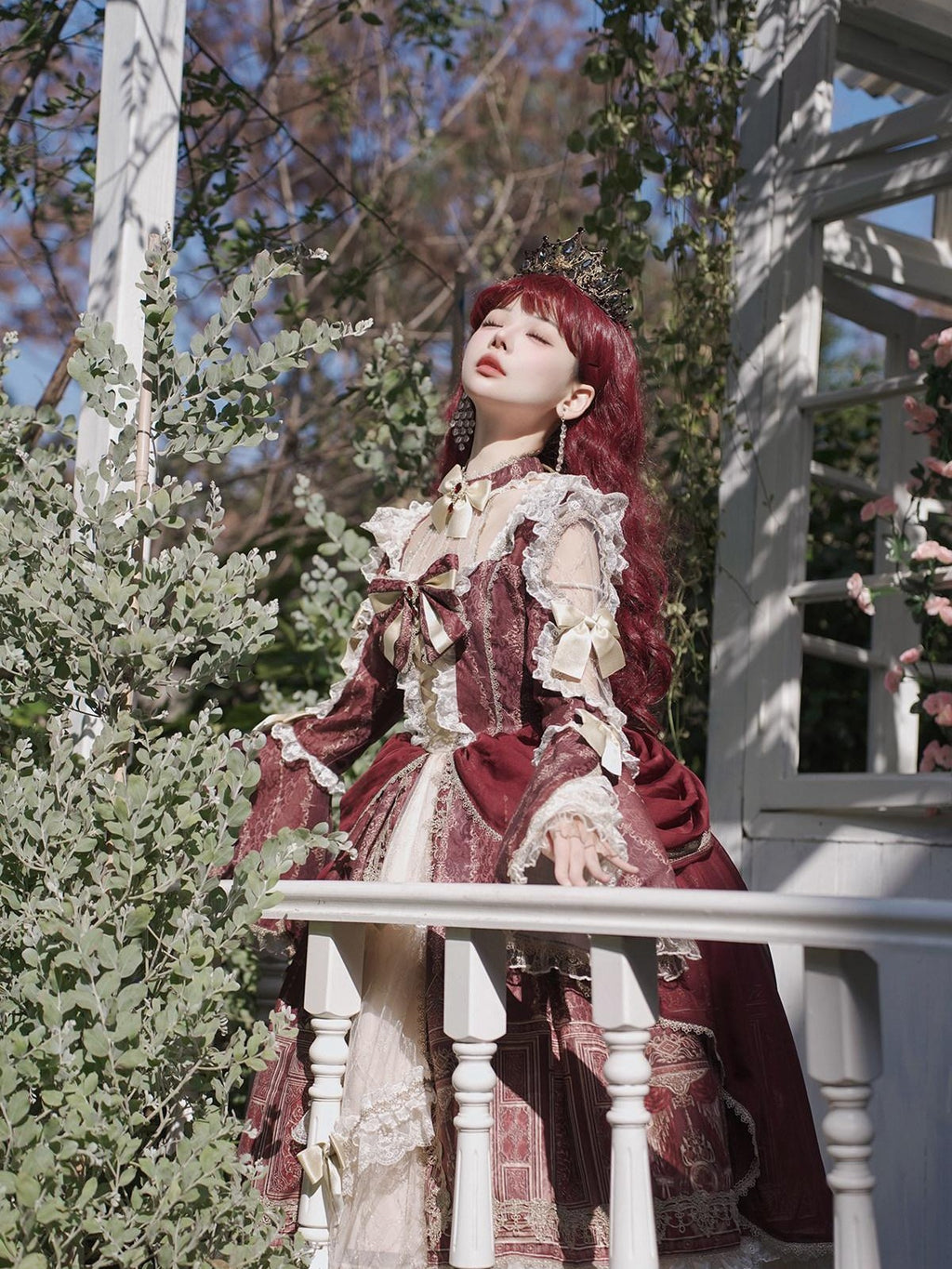 Sweet Promise Baroque Palace Heavy Embroidered Floral Lolita Princess Women's Long Sleeve Op