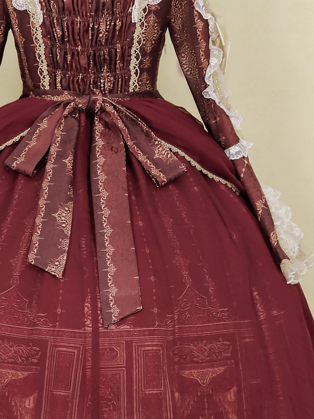 Sweet Promise Baroque Palace Heavy Embroidered Floral Lolita Princess Women's Long Sleeve Op