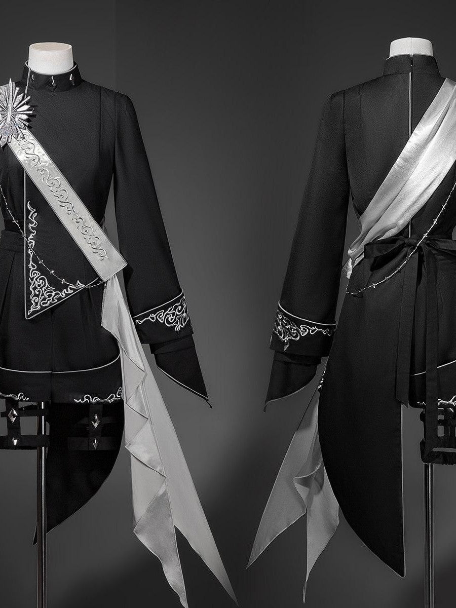 Sweet Promise Black Gothic Lolita Prince Boyish Women's Three Piece Full Coordination Sets
