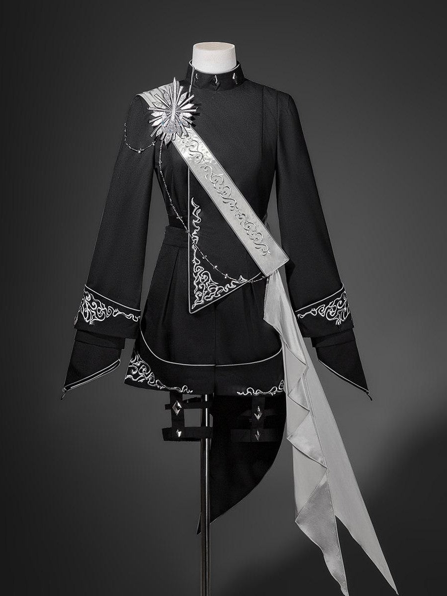Sweet Promise Black Gothic Lolita Prince Boyish Women's Three Piece Full Coordination Sets