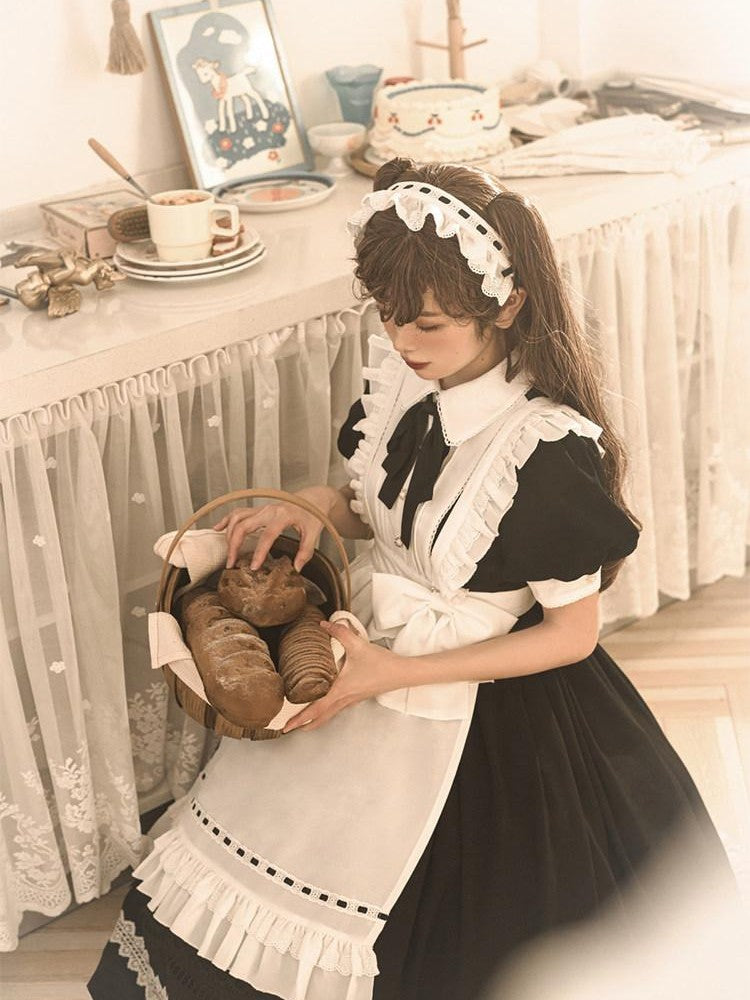 Sweet Promise Black Gothic Lolita Princess Ruffles A Line Women's Polyester Op Sets