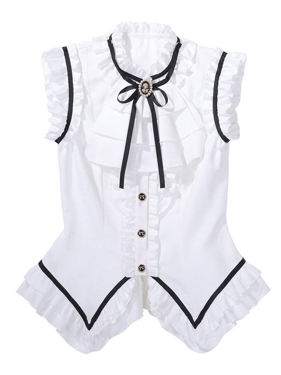 Sweet Promise Black White Gothic Lolita Maid Japanese Schoolgirl Women's Jsk / Jumper Skirts