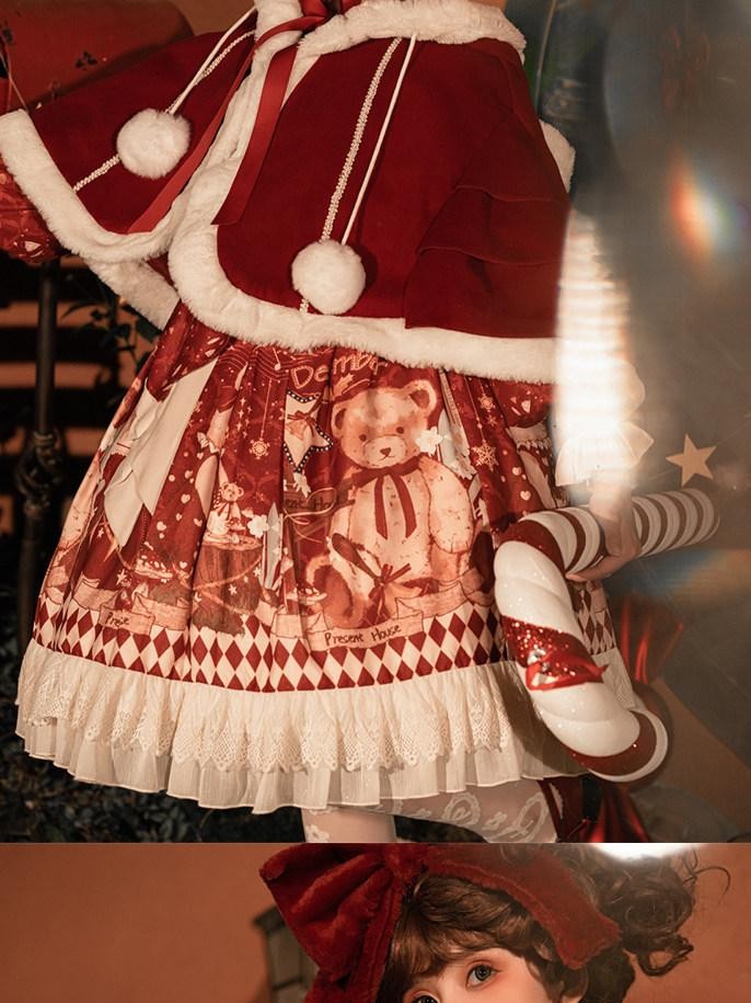 Sweet Promise Cape Lolita Princess Sleeve High Waist Women's Long Sleeve Op