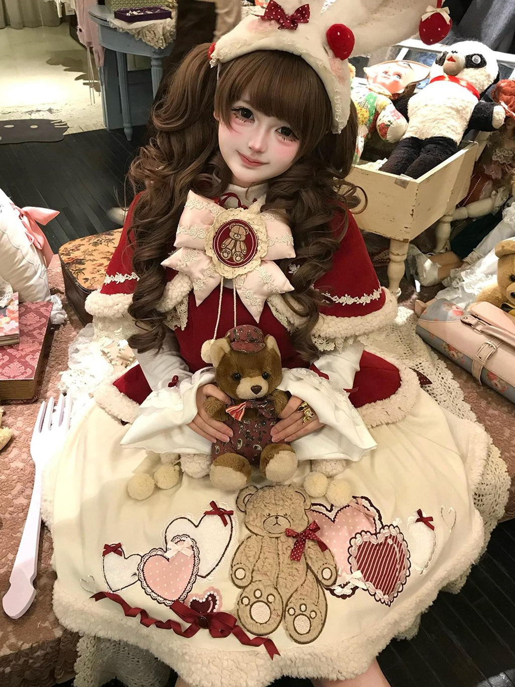 Sweet Promise Cape Stand Collar Lolita Princess Top Half Skirt Women's Skirt Sets
