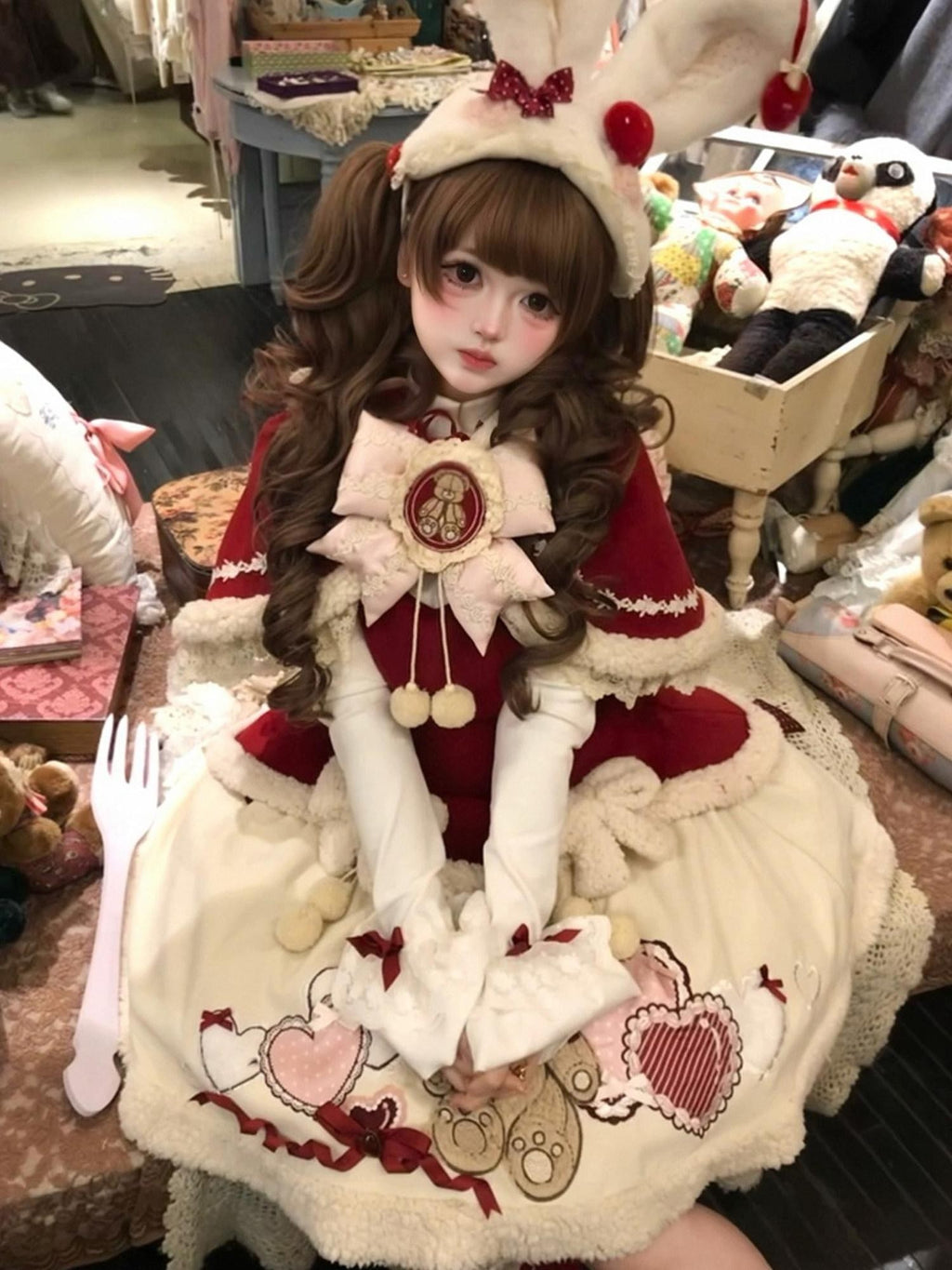 Sweet Promise Cape Stand Collar Lolita Princess Top Half Skirt Women's Skirt Sets
