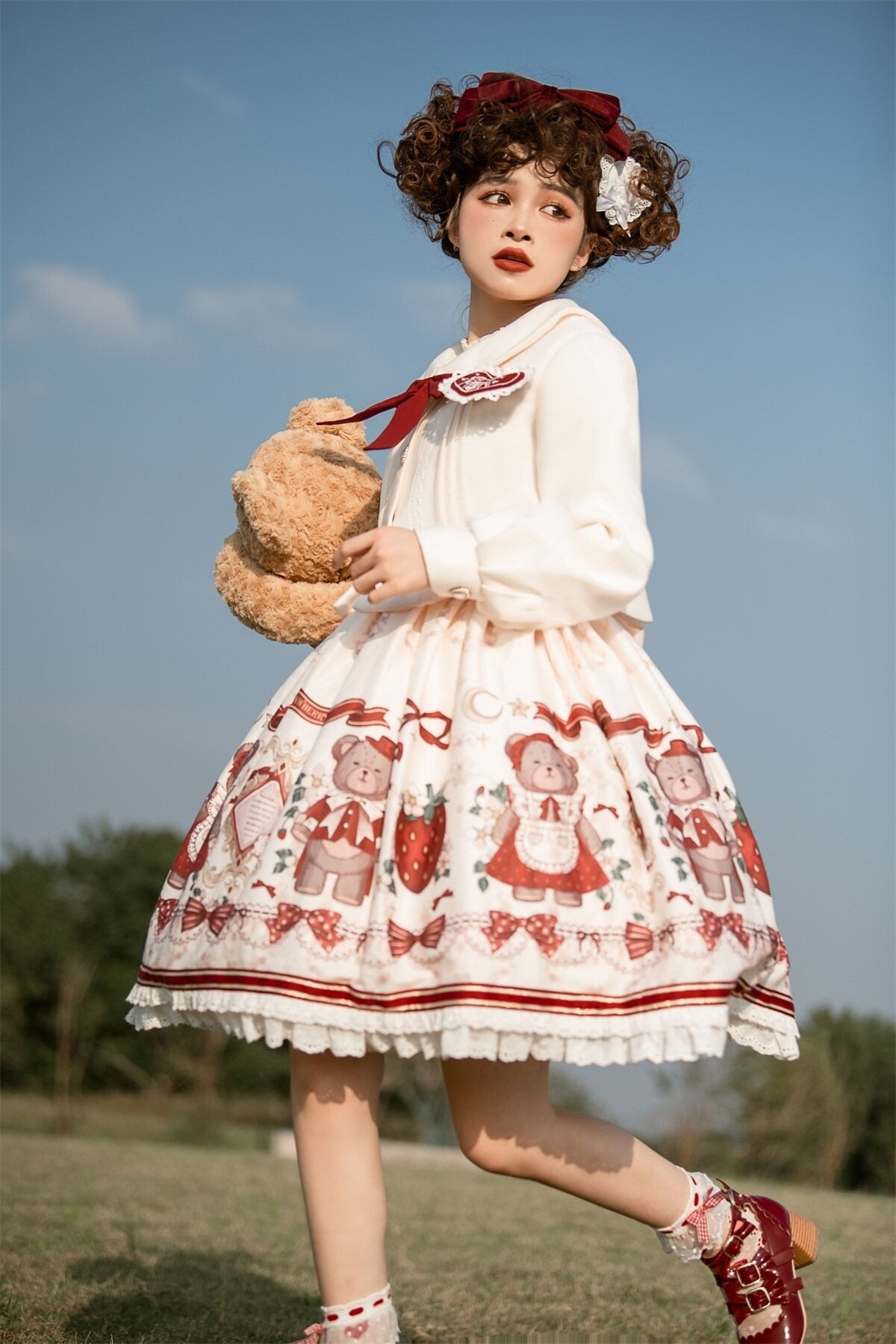 Sweet_Promise_Cartoon_Print_A_Line_High_Waist_Princess_Women's_Polyester_Jsk_/_Jumper_Skirts_659992243512_MISSTT