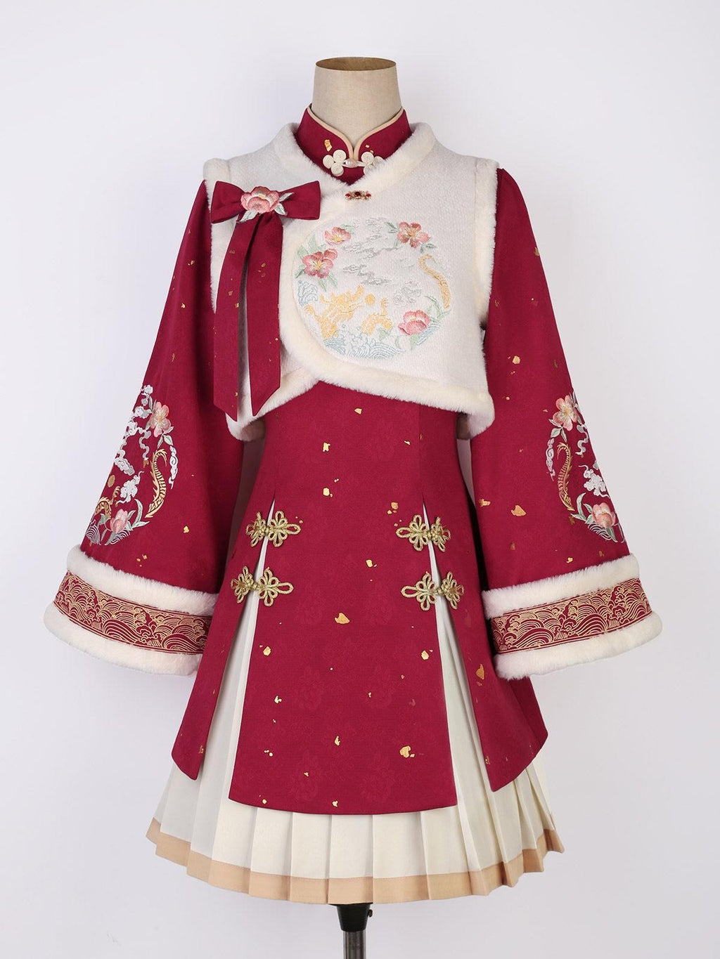 Sweet Promise Chinese Han Inspired Lolita Pleated Princess 3 Piece Women's Polyester Jsk Sets