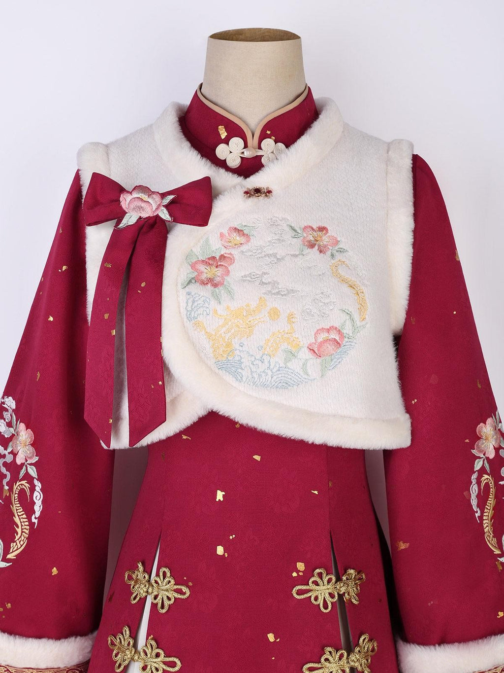 Sweet Promise Chinese Han Inspired Lolita Pleated Princess 3 Piece Women's Polyester Jsk Sets