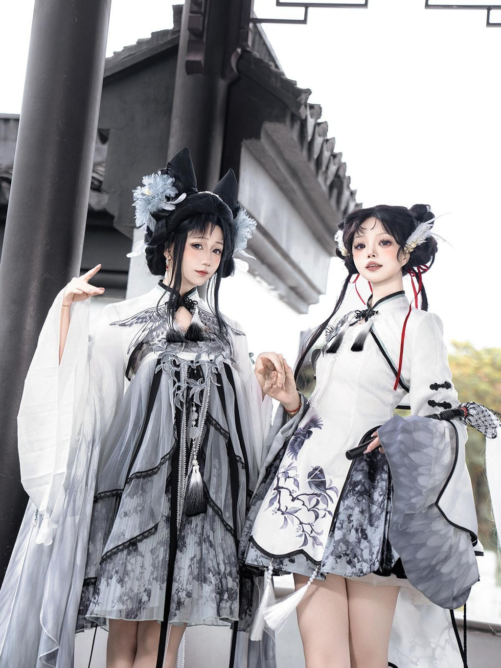 Sweet Promise Chinese Lolita Sorceress A Line Stand Collar Four Piece Women's Skirt Sets