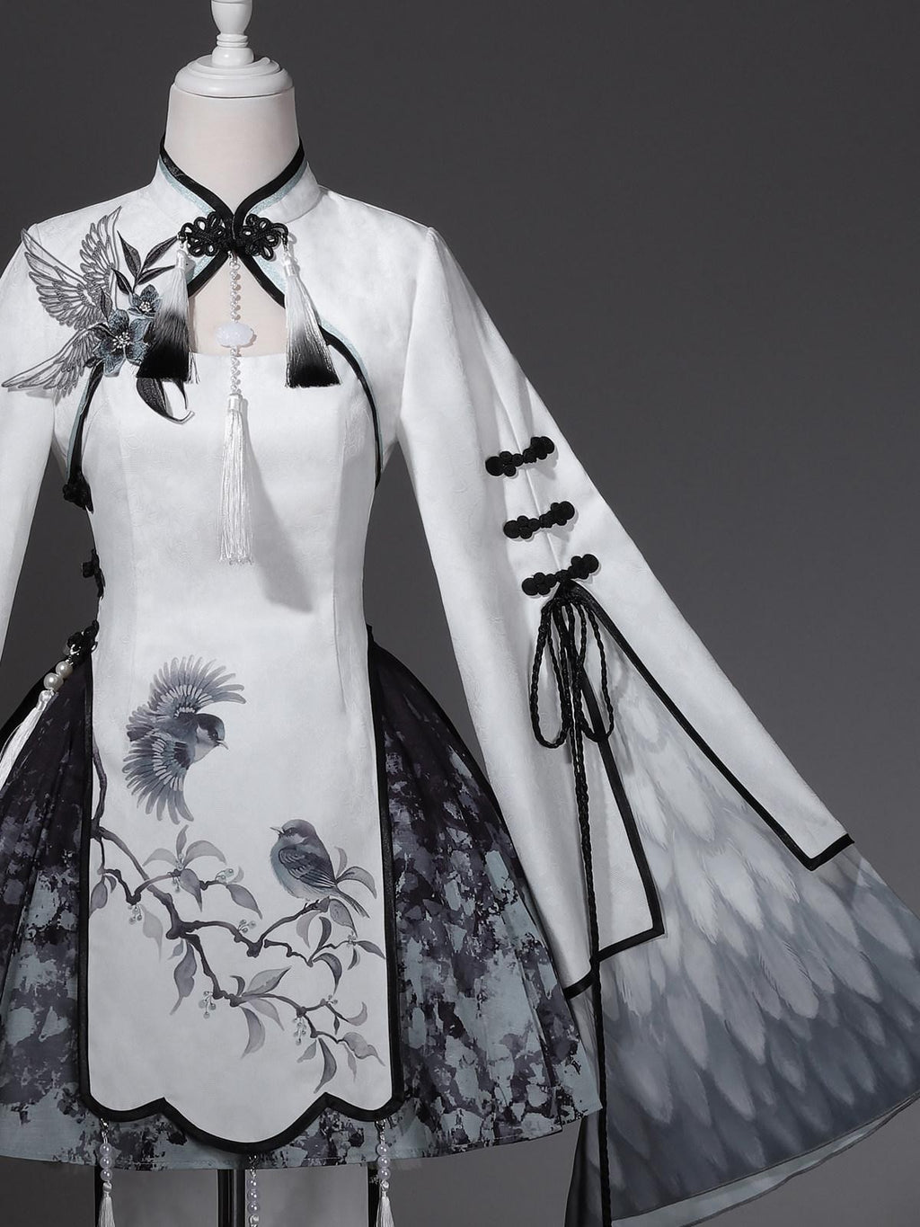 Sweet Promise Chinese Lolita Sorceress A Line Stand Collar Four Piece Women's Skirt Sets