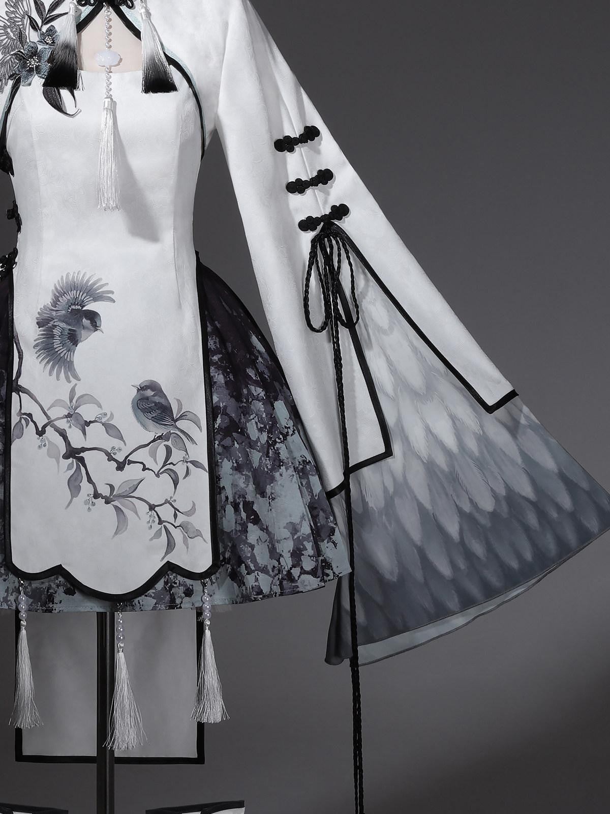 Sweet Promise Chinese Lolita Sorceress A Line Stand Collar Four Piece Women's Skirt Sets