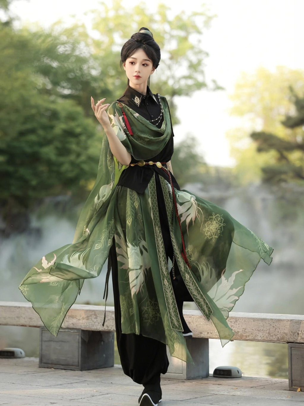 Sweet Promise Chivalrous Hanfu Lantern Pants Women's Full Coordination Sets