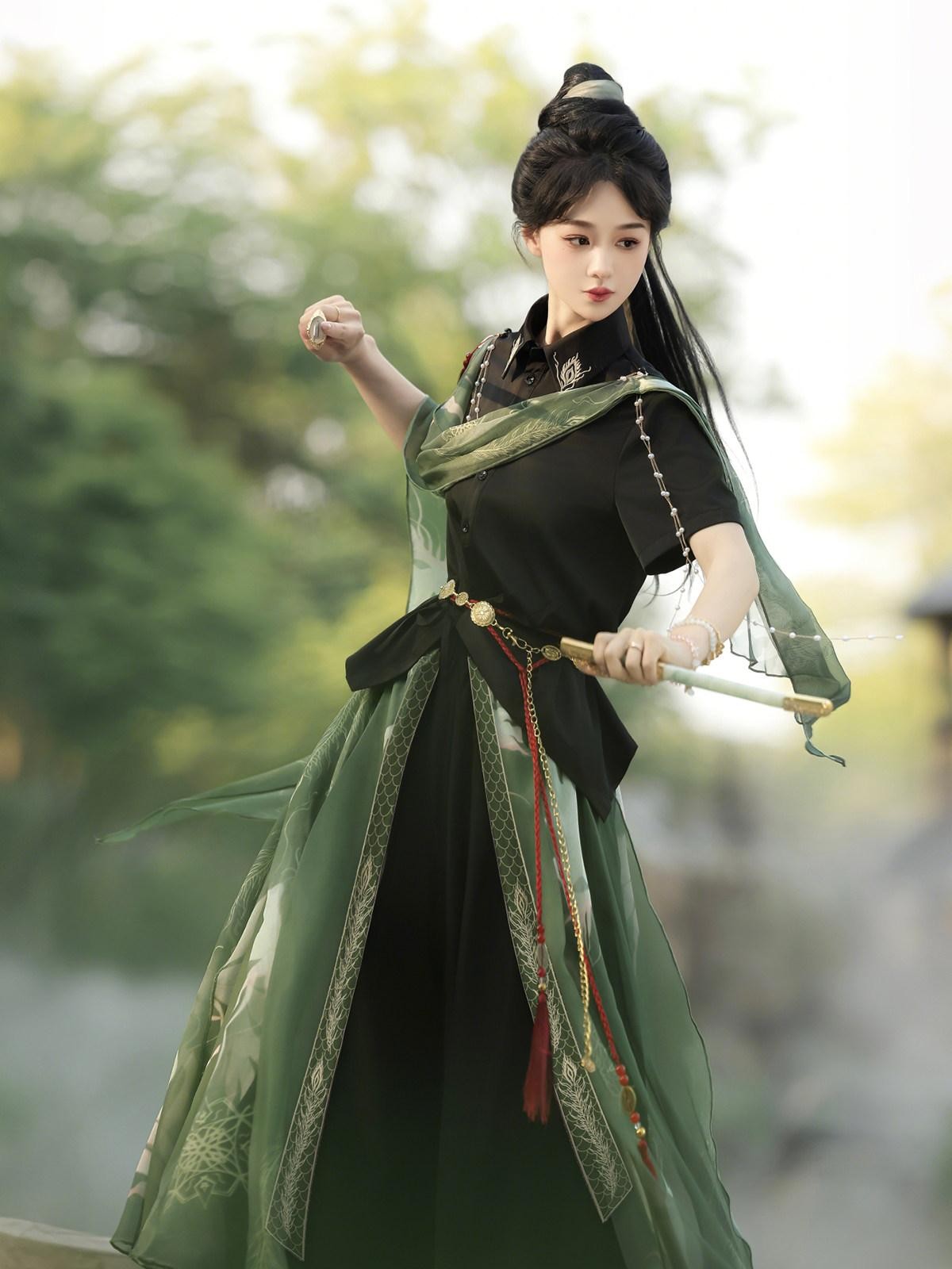 Sweet Promise Chivalrous Hanfu Lantern Pants Women's Full Coordination Sets