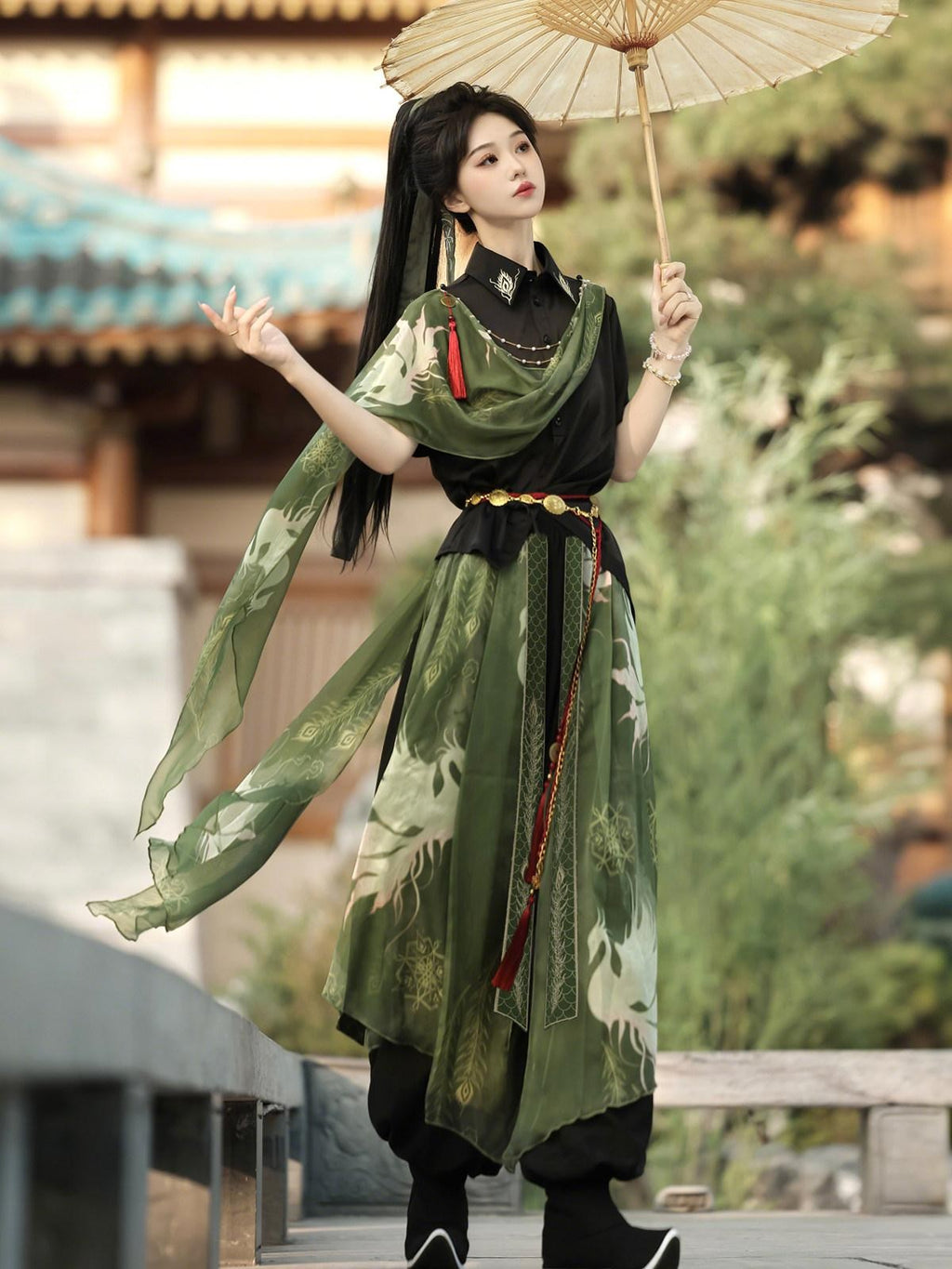 Sweet Promise Chivalrous Hanfu Lantern Pants Women's Full Coordination Sets