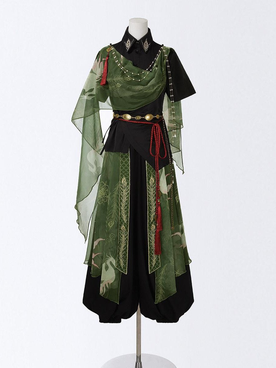 Sweet Promise Chivalrous Hanfu Lantern Pants Women's Full Coordination Sets