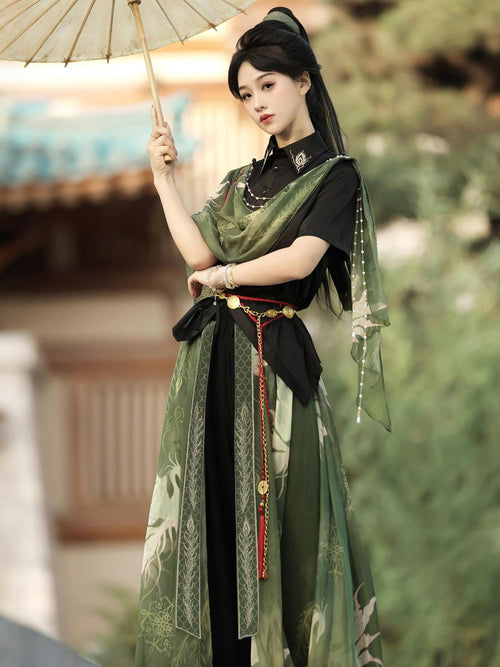 Sweet Promise Chivalrous Hanfu Lantern Pants Women's Full Coordination Sets