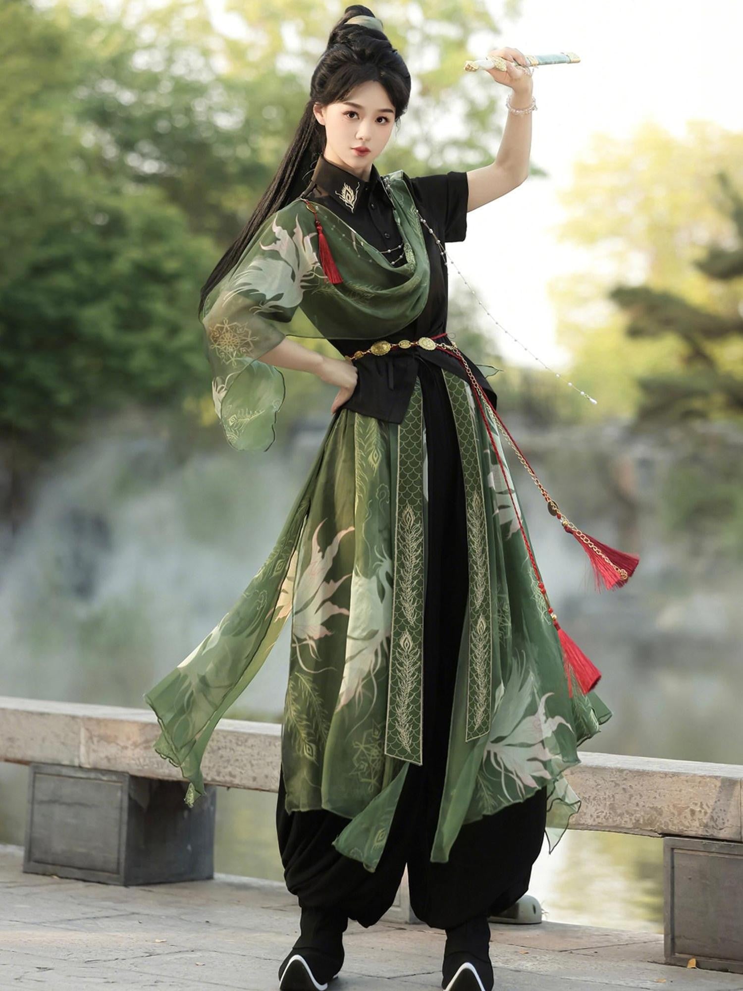 Sweet Promise Chivalrous Hanfu Lantern Pants Women's Full Coordination Sets