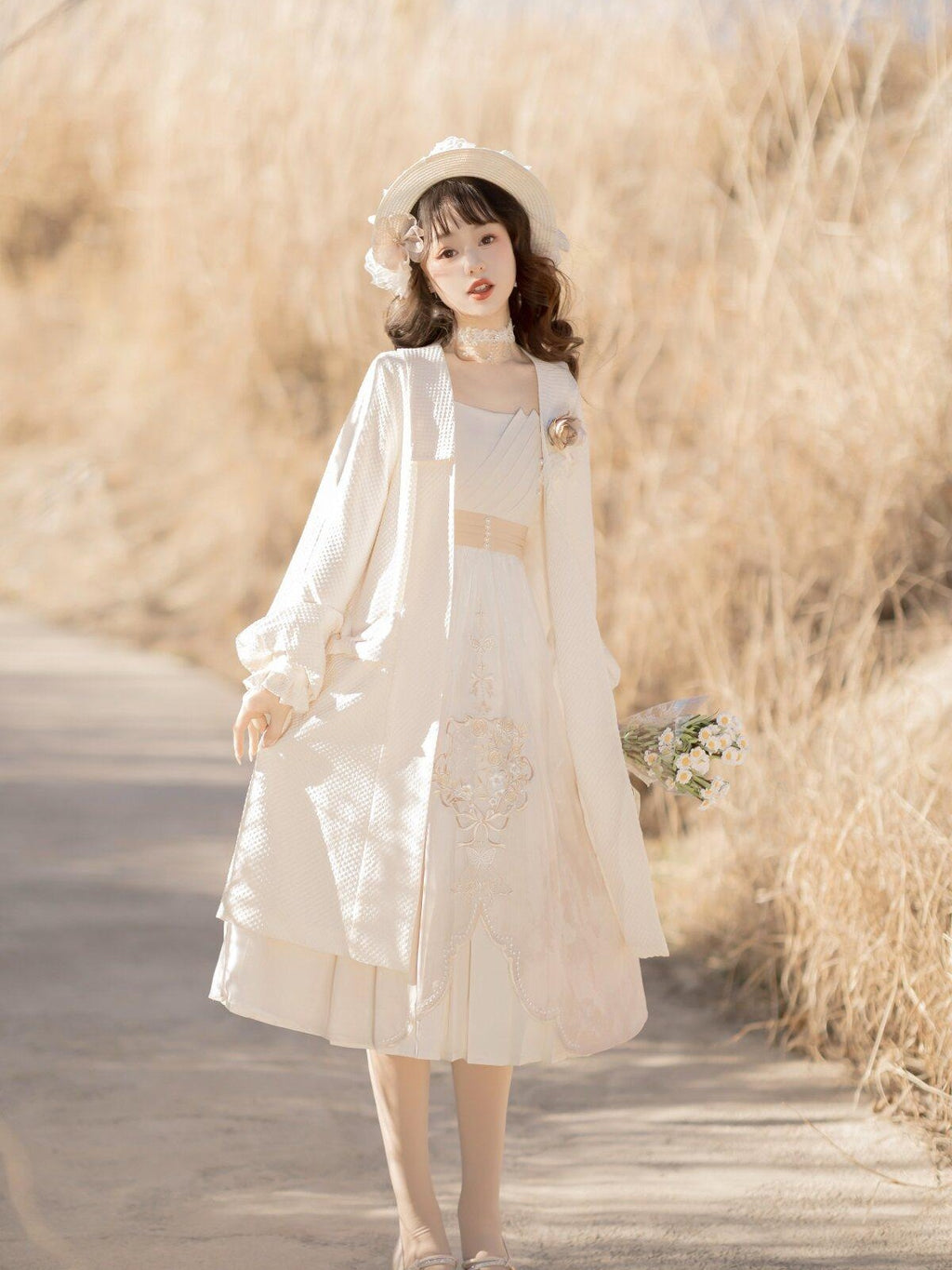 Sweet Promise Cla Lolita Princess High Waist Two Piece Women's Polyester Jsk / Jumper Skirts