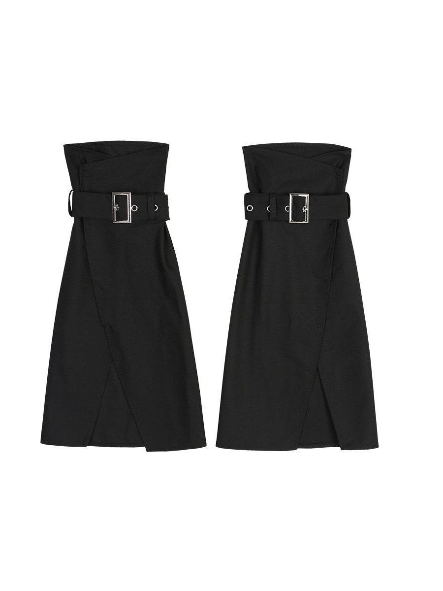 Sweet Promise Dark Gothic Lolita Cosplay Ruffled Lace Corset Skirt Women's Long Sleeve Op